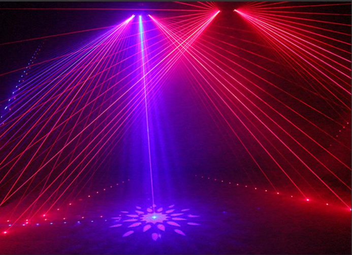 Six eyes fan-shaped laser light