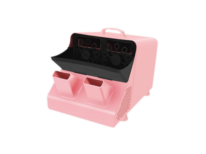 Double wheel bubble machine